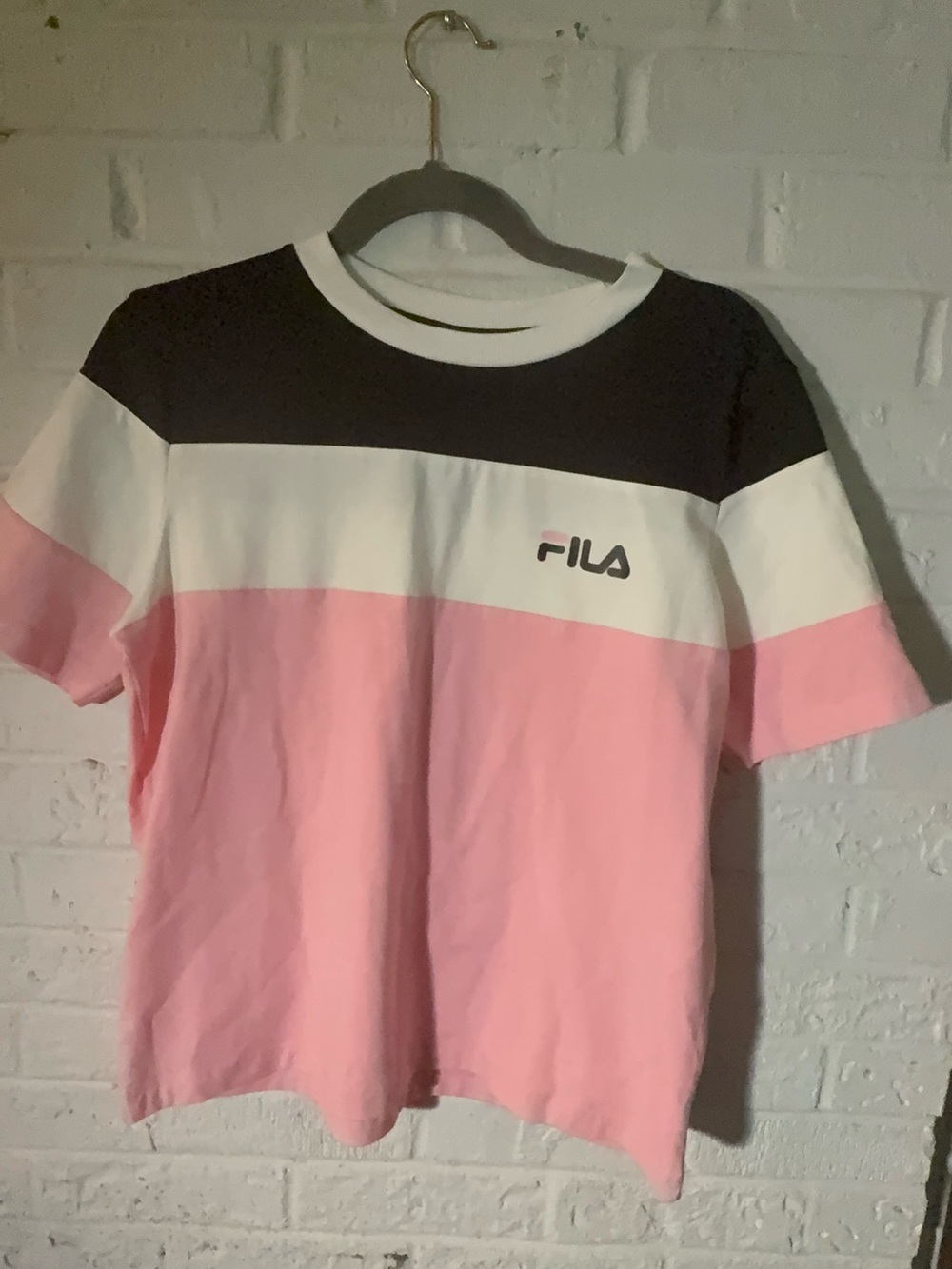 Fila Navy, White & Red Crewneck Colorblock Tee